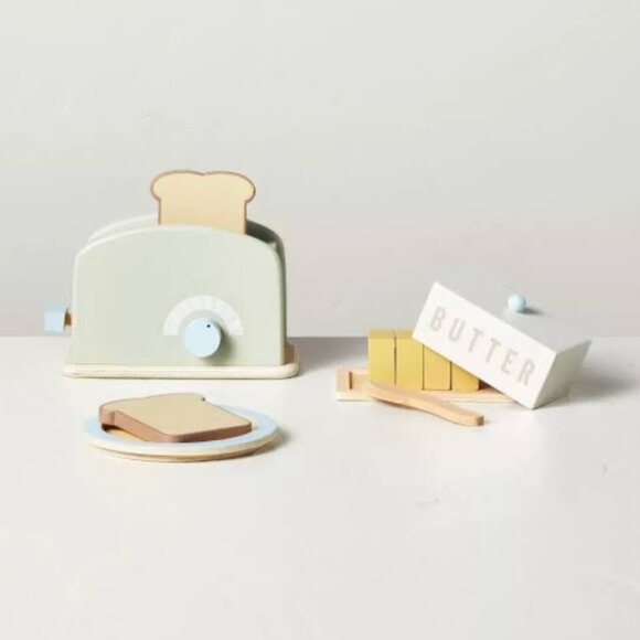 Hearth and‎ Hand with Magnolia Wooden Toaster & Food Toy Playset NWT - Picture 1 of 5